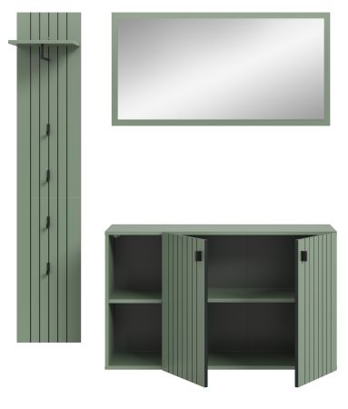 Garderobe Set 3-teilig Loreno in gr�n 152 x 192 cm
