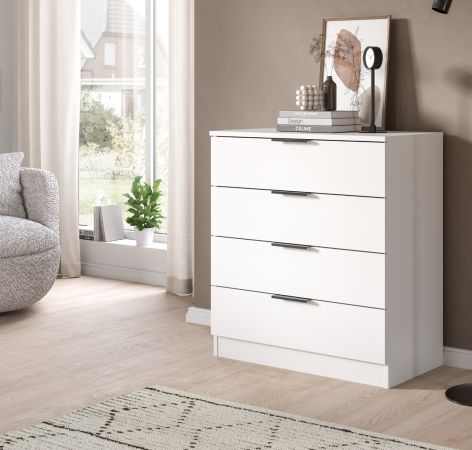 Kommode Swan in wei� Schubladenkommode 74 x 80 cm