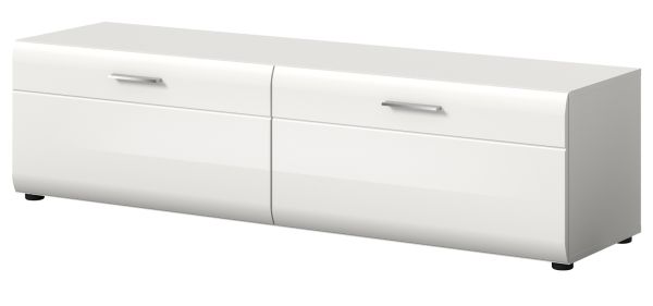 TV-Lowboard Cover in wei� Hochglanz 160 x 41 cm Soft-Close-Funktion