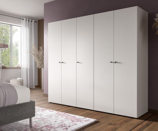 Kleiderschrank Carter in wei� Dreht�renschrank 3-t�rig 120 x 176 cm