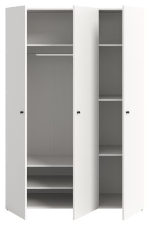 Kleiderschrank Carter in wei� Dreht�renschrank 3-t�rig 120 x 176 cm