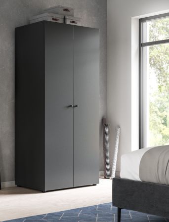 Kleiderschrank Carter in grau Dreht�renschrank 2-t�rig 80 x 176 cm