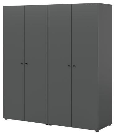 Kleiderschrank Carter in grau Dreht�renschrank 4-t�rig 160 x 176 cm