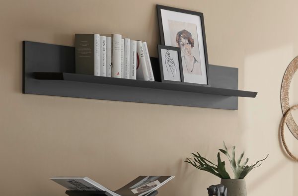 Wandboard Filmore in Schwarz matt Landhaus 140 x 25 cm