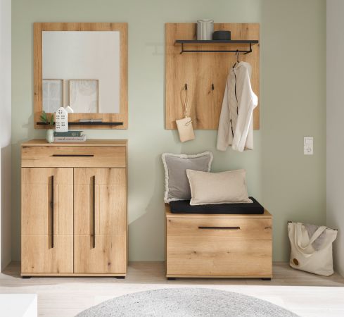 Schuhschrank Design-D in Evoke Eiche 80 x 103 cm, Soft-Close