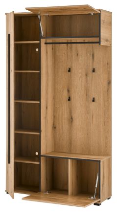 Kompaktgarderobe Design-D in Evoke Eiche 111 x 200 cm