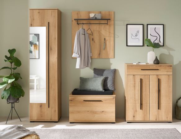 Kompaktgarderobe Design-D in Evoke Eiche 111 x 200 cm