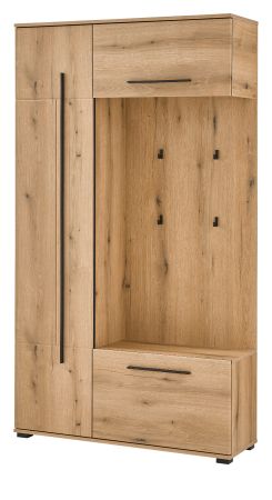 Kompaktgarderobe Design-D in Evoke Eiche 111 x 200 cm