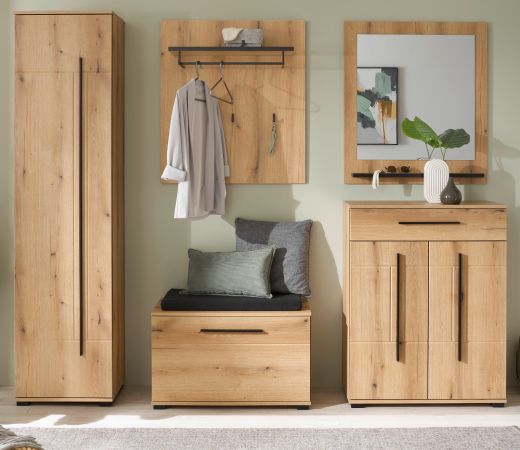 Garderobe Set 6-teilig Design-D in Evoke Eiche 230 x 200 cm