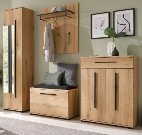 Garderobe Set 5-teilig Design-D in Evoke Eiche 230 x 200 cm