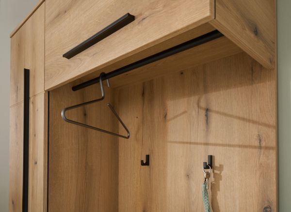 Garderobe Set 4-teilig Design-D in Evoke Eiche 200 x 200 cm