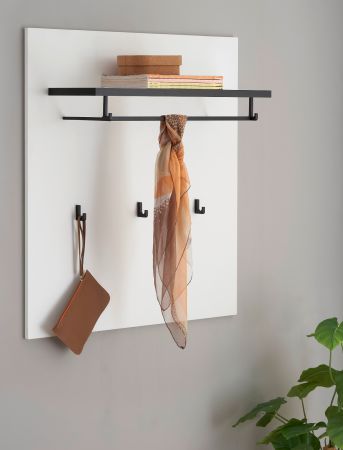 Garderobenpaneel Design-D in wei� 79 x 89 cm