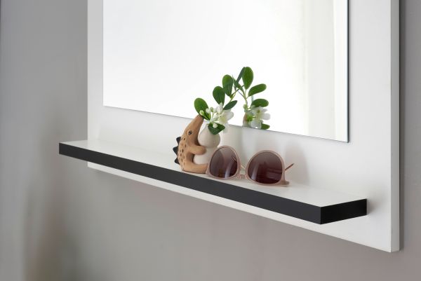 Garderobenspiegel mit Ablage Design-D in wei� 79 x 89 cm