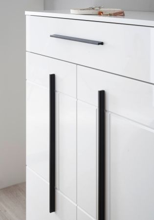 Garderobe Komplett-Set 6-teilig Design-D in Wei� Hochglanz 230 x 200 cm, Soft-Close