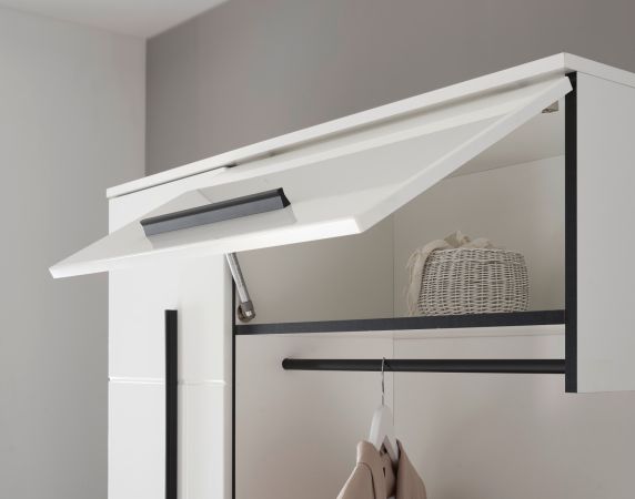 Garderobe Set 4-teilig Design-D in Wei� Hochglanz 200 x 200 cm