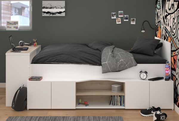 Parisot Kinder- und Jugendzimmer Cleo in wei� und Eiche Komplett-Set 2-teilig