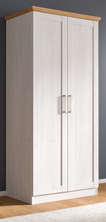 Kleiderschrank Marina in wei� L�rche und Eiche Artisan Landhaus Dreht�renschrank 2-t�rig 84 x 185 cm