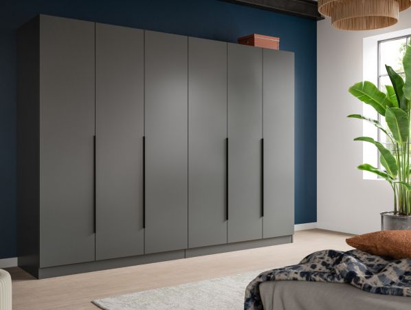 Kleiderschrank Swan in grau Dreht�renschrank 3-t�rig 120 x 181 cm