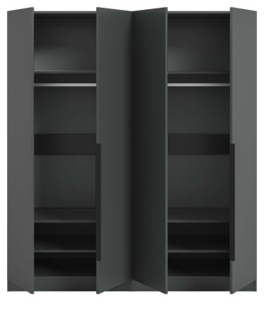 Kleiderschrank Swan in grau Dreht�renschrank 4-t�rig 160 x 181 cm