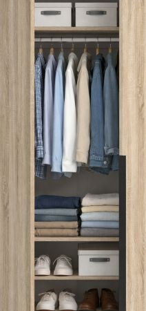 Kleiderschrank Swan in Sonoma Eiche Dreht�renschrank 4-t�rig 160 x 181 cm