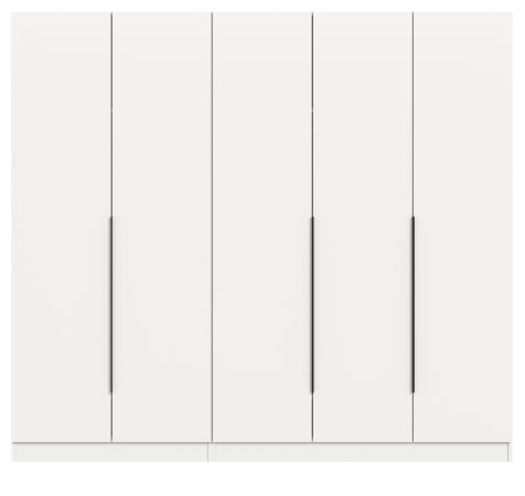Kleiderschrank Swan in wei� Dreht�renschrank 5-t�rig 200 x 181 cm