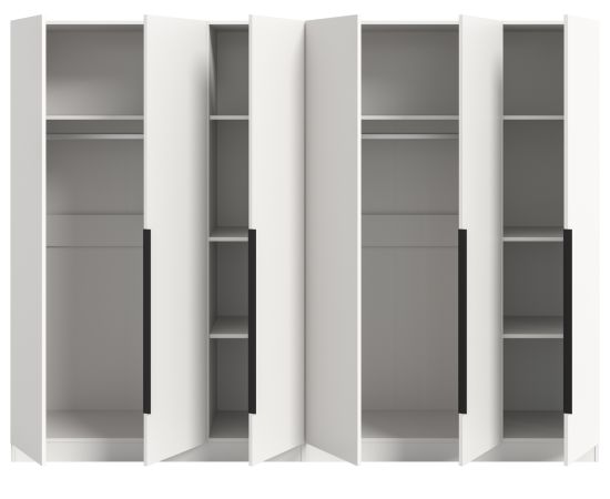 Kleiderschrank Swan in wei� Dreht�renschrank 6-t�rig 240 x 181 cm