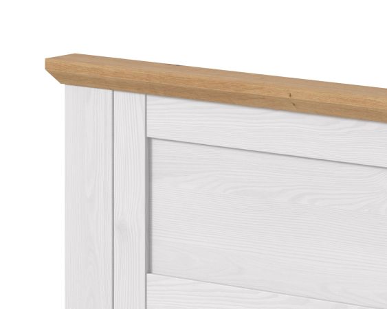 Schlafzimmer Mirano in wei� L�rche und Eiche Artisan Landhaus Set mit Bett Liegefl�che 180 x 200 cm und 2x Nachttisch