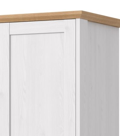 Schlafzimmer Mirano in wei� L�rche und Eiche Artisan Landhaus Set 3-teilig Liegefl�che 180 x 200 cm