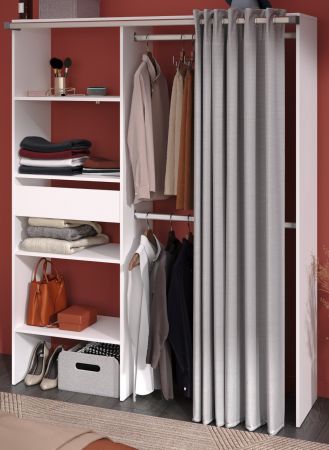 Parisot Kinder- und Jugendzimmer Sleep11 in wei� Komplett-Set 2-teilig mit Stauraumbett und Kleiderschrank