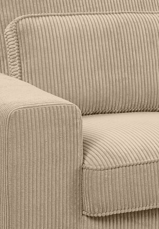 Sofa Valero in beige Cord Ecksofa 4-Sitzer 276 x 183 cm