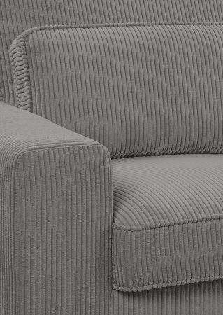 Sofa Valero in grau Cord Ecksofa 4-Sitzer 276 x 183 cm