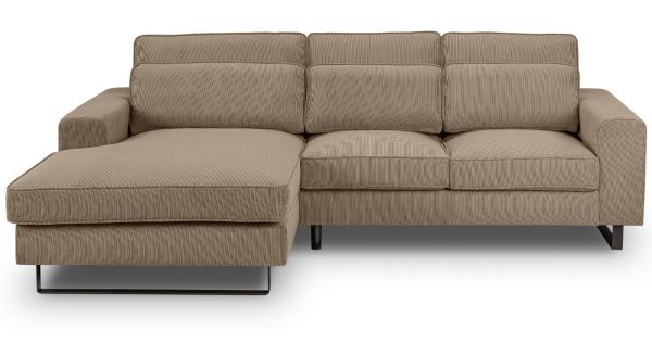 Sofa Valero in braun-beige Cord Ecksofa 4-Sitzer 276 x 183 cm