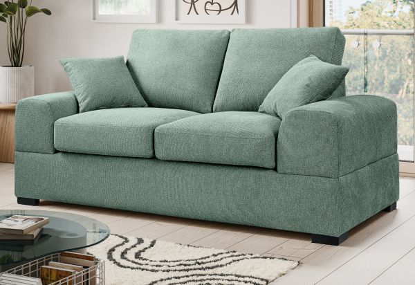 Sofa Novana in petrol Strukturstoff 2-Sitzer 182 cm