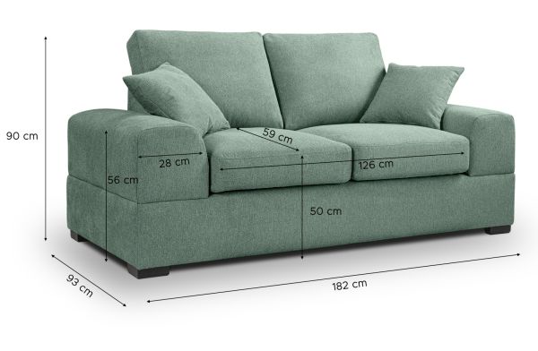 Sofa Novana in petrol Strukturstoff 2-Sitzer 182 cm