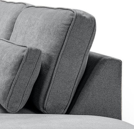 Sofa Pargola in grau Webstoff Ecksofa 4-Sitzer 305 x 281 cm