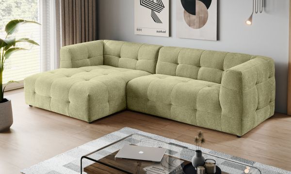 Sofa Astaro in gr�n Webstoff Ecksofa 5-Sitzer 292 x 161 cm