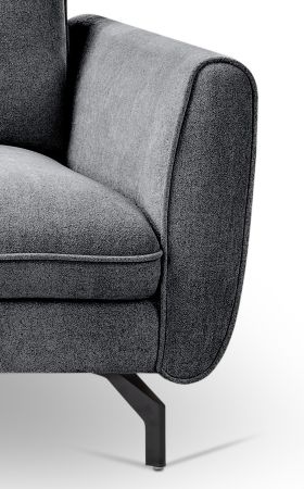 Sofa Palma in grau Webstoff Ecksofa 5-Sitzer 259 x 167 cm