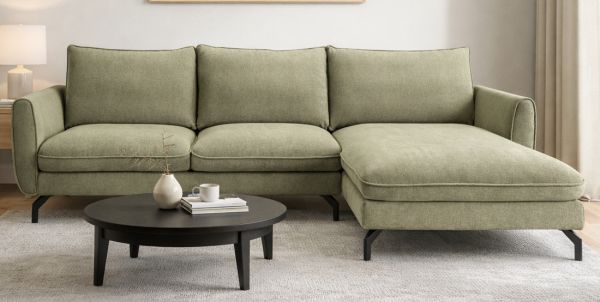 Sofa Palma in gr�n Webstoff Ecksofa 5-Sitzer 259 x 167 cm