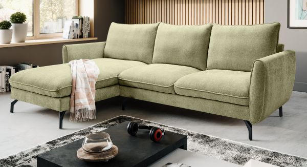 Sofa Palma in gr�n Webstoff Ecksofa 5-Sitzer 259 x 167 cm