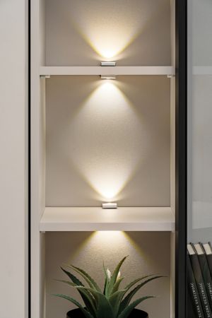 Wohnwand Askim in Viking Eiche und Kaschmir, h�ngend 240 cm mit Push-To-Open, inkl. Beleuchtung