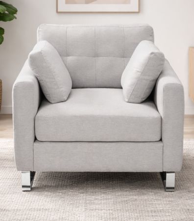 Sessel Alanto in hellgrau Flachgewebe Clubsessel 93 x 94 cm
