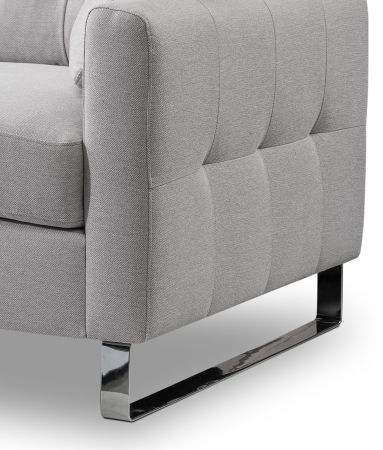 Sofa Alanto in hellgrau Flachgewebe 2,5-Sitzer 203 cm