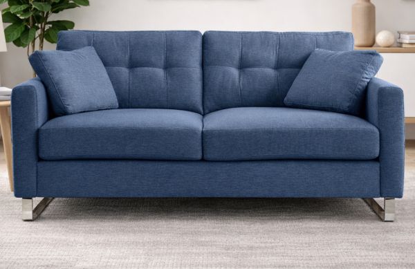 Sofa Alanto in blau Flachgewebe 2-Sitzer 175 cm