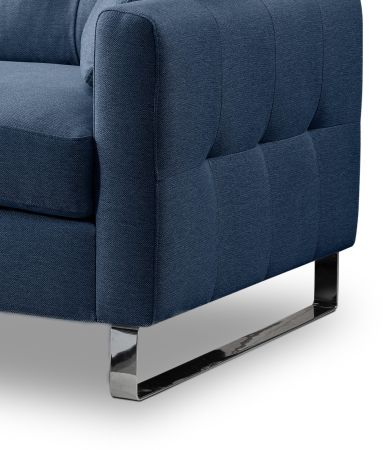 Sofa Alanto in blau Flachgewebe 2-Sitzer 175 cm