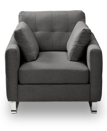 Sessel Alanto in grau Flachgewebe Clubsessel 93 x 94 cm