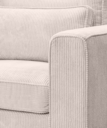 Sessel Canedo in grau-beige Cord Loungesessel 120 cm