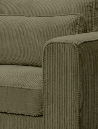Sofa Canedo in khaki Cord Couch 3-Sitzer 241 cm