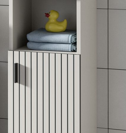 Badezimmer Kommode Livia in Kaschmir Badschrank 30 x 95 cm