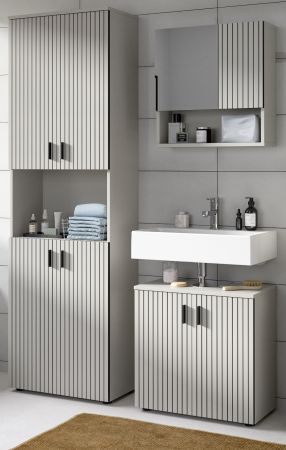 Badezimmer Hochschrank Livia in Kaschmir Badschrank 60 x 192 cm