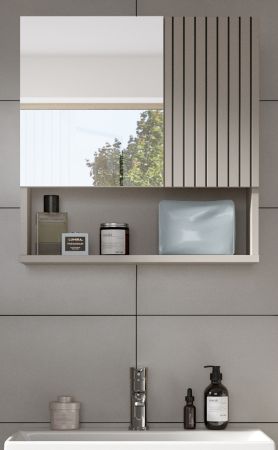 Badezimmer Spiegelschrank Livia in Kaschmir Badschrank mit Spiegel 54 cm